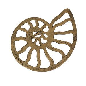 Nautilus Shell Trivet – Distressed Gold Finish, Heat-Resistant, Coastal Decor